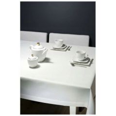 Obrus z Mereżką Biały 140 x 260 Prosty i Elegancki