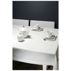 Obrus z Mereżką Biały 140 x 300 Prosty i Elegancki
