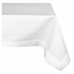 Obrus z Mereżką Biały 140 x 220 Prosty i Elegancki