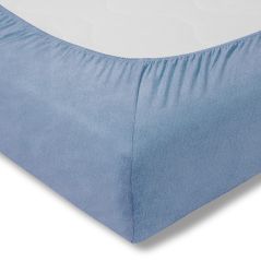 Prześcieradło 100/200 cm welur 160/hellblau